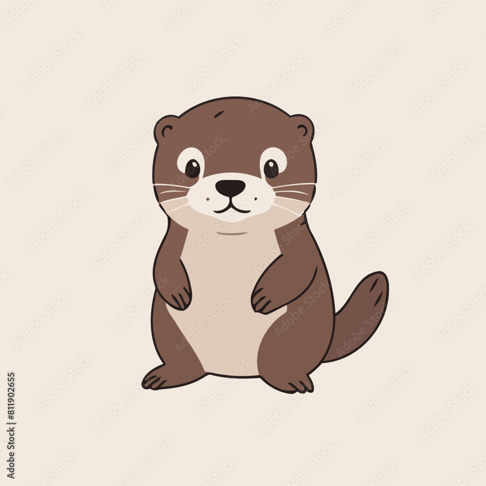 Vector illustration of a cute Otter for children Vector illustration of a cute Otter for children
