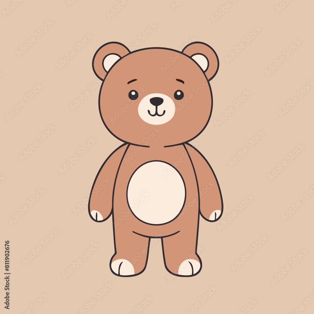 Obraz premium Vector illustration of a cute teddy for kids