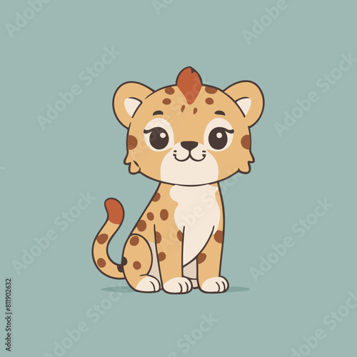 Cute vector illustration of a Cheetah for youngsters' picture books