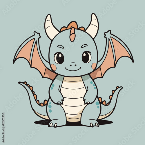 Vector illustration of a sweet Dragon for youngsters' imaginative journeys