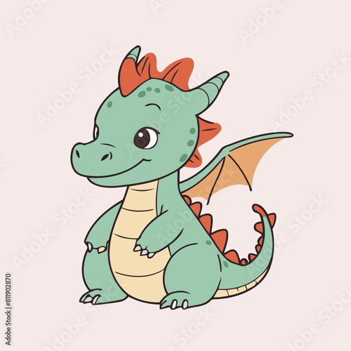 Cute Dragon for kids  storybook vector illustration