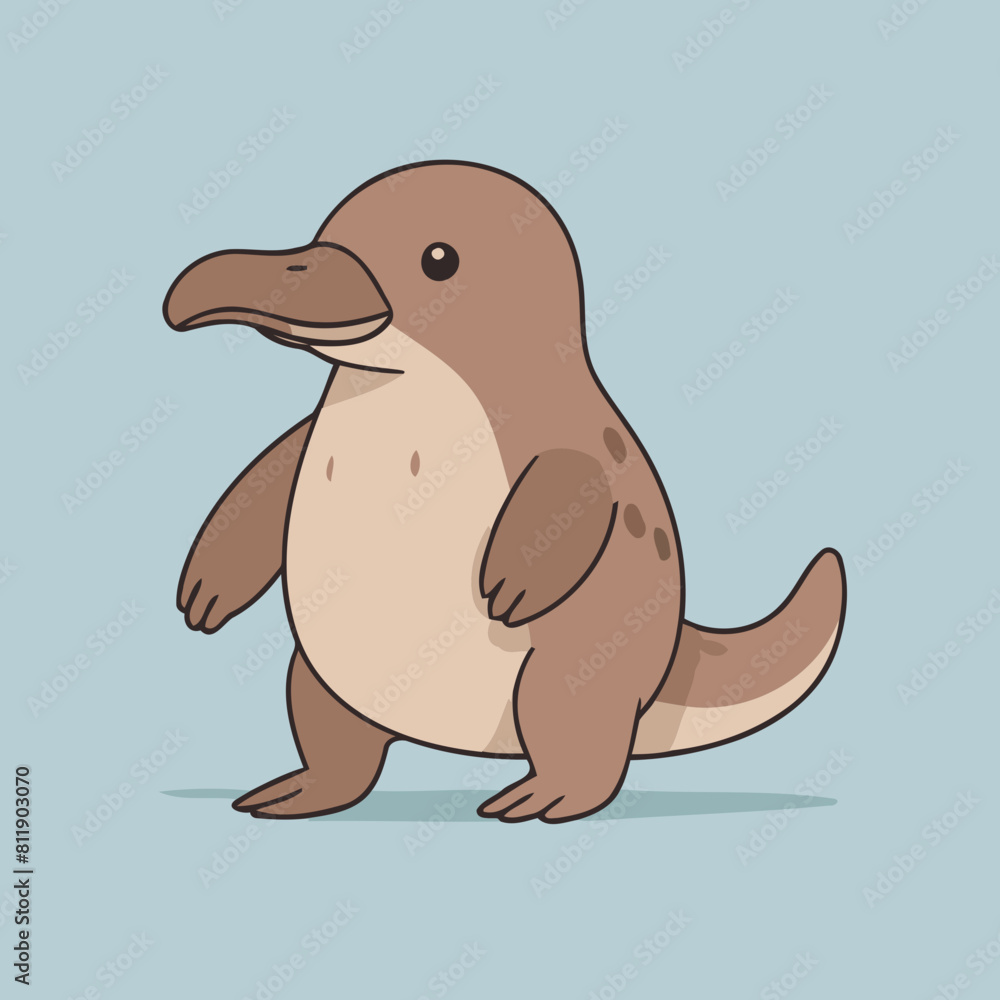 Cute Platypus vector illustration for kids story book Cute Platypus vector illustration for kids story book