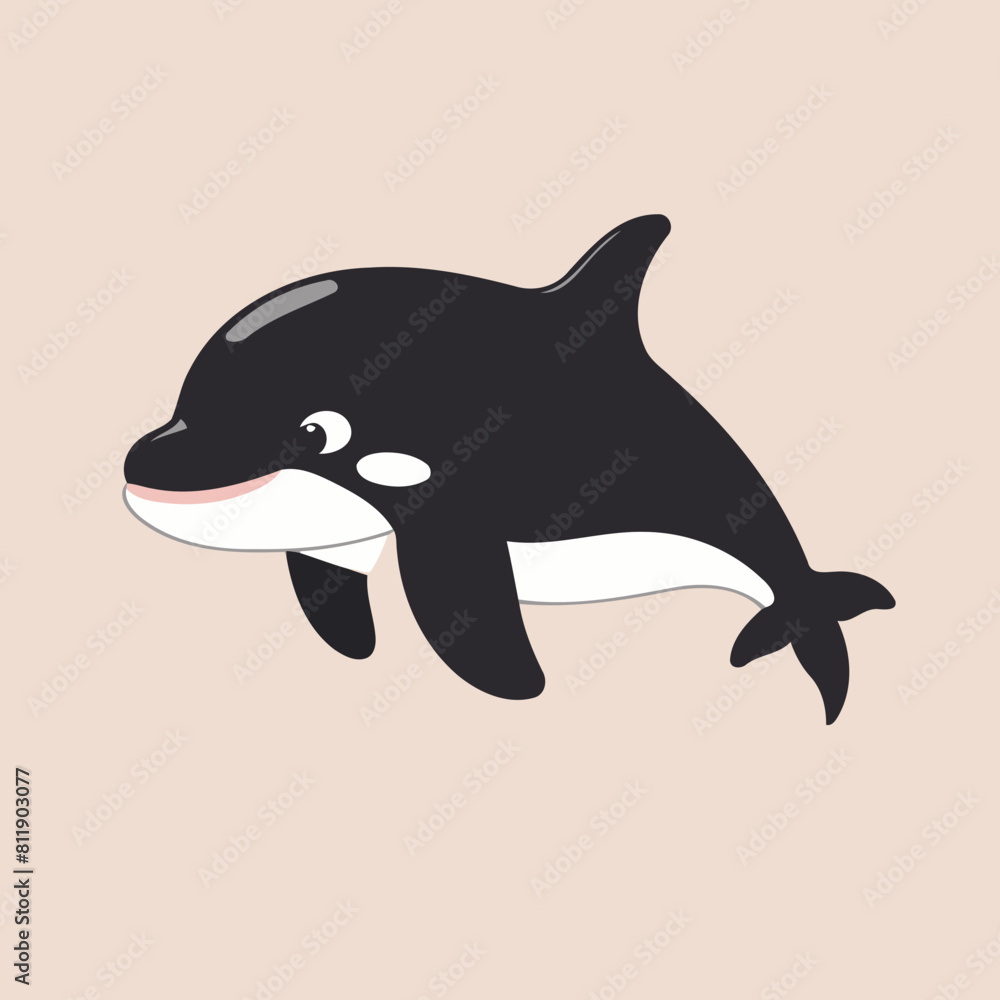 Obraz premium Cute Orca for children's bedtime stories vector illustration