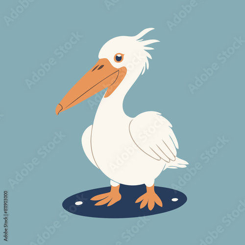 Vector illustration of a cute Pelican for toddlers books