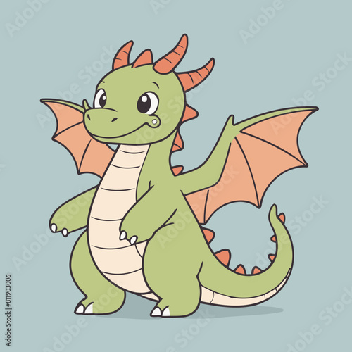 Cute Dragon vector illustration for children