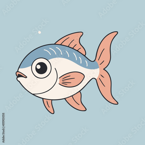 Vector illustration of a lovable Tetra for children's picture books