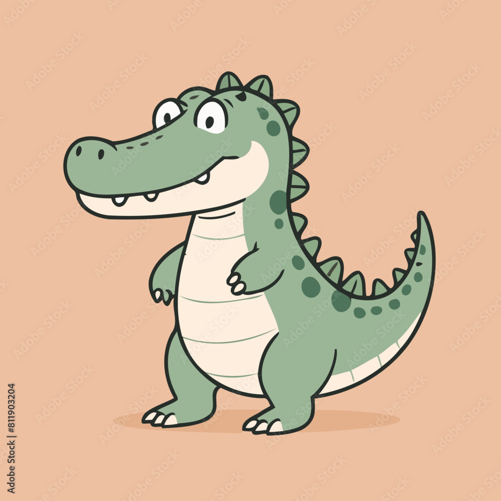 Fototapeta premium Cute Alligator for children's books vector illustration