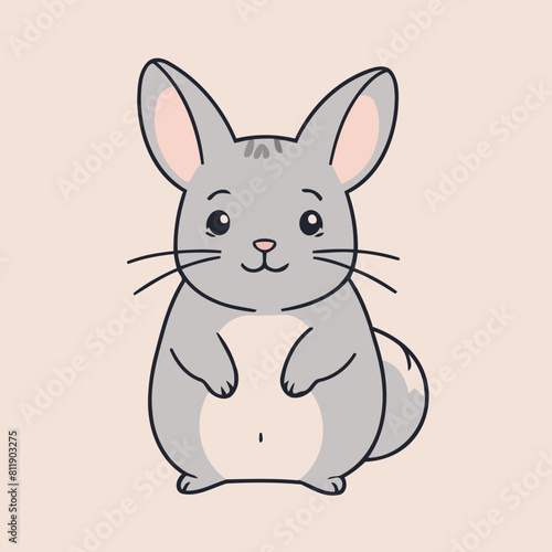 Cute vector illustration of a Chinchilla for youngsters' imaginative stories