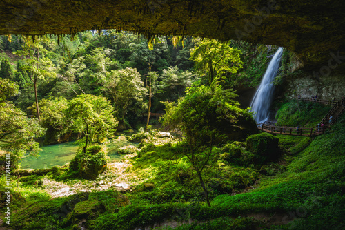 Scenery of Sunglungyen Waterfall at Shanlinshi, Nantou county in Taiwan photo
