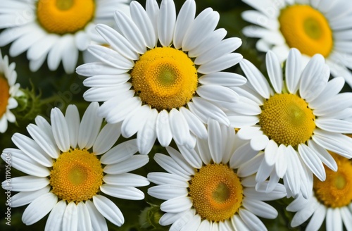 Medicinal chamomile close-up  top view