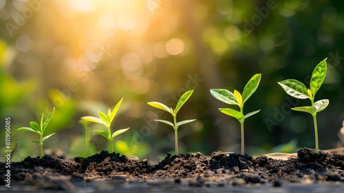 New life emerges in spring, a small sprout grows from the earth, surrounded by lush green grass, symbolizing growth and renewal in nature