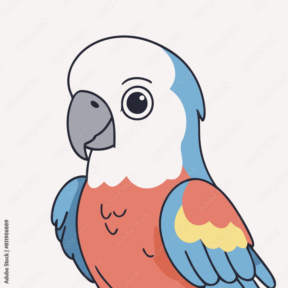 Cute vector illustration of a Parrot for early readers' delight Cute vector illustration of a Parrot for early readers' delight