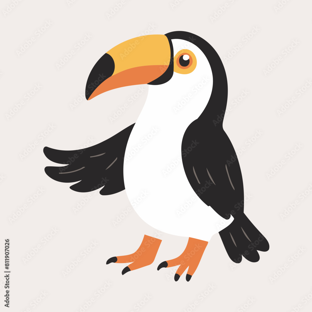 Cute vector illustration of a Toucan for toddlers story books Cute vector illustration of a Toucan for toddlers story books