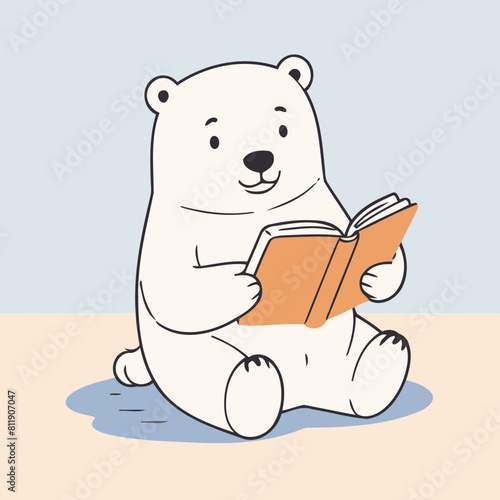 Cute vector illustration of a Polarbear for youngsters' imaginative stories