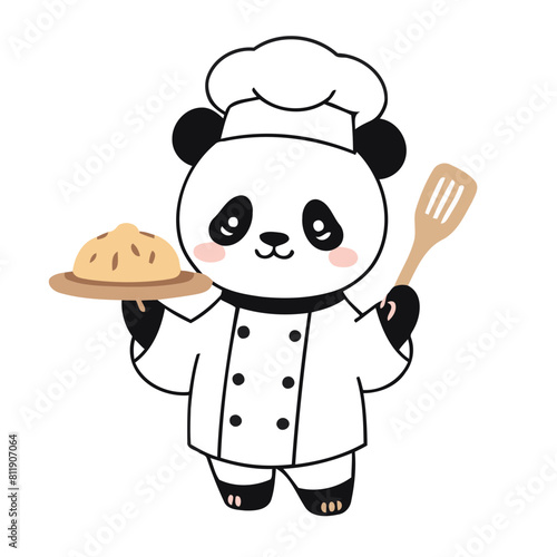 Vector illustration of a cute Panda for kids story book
