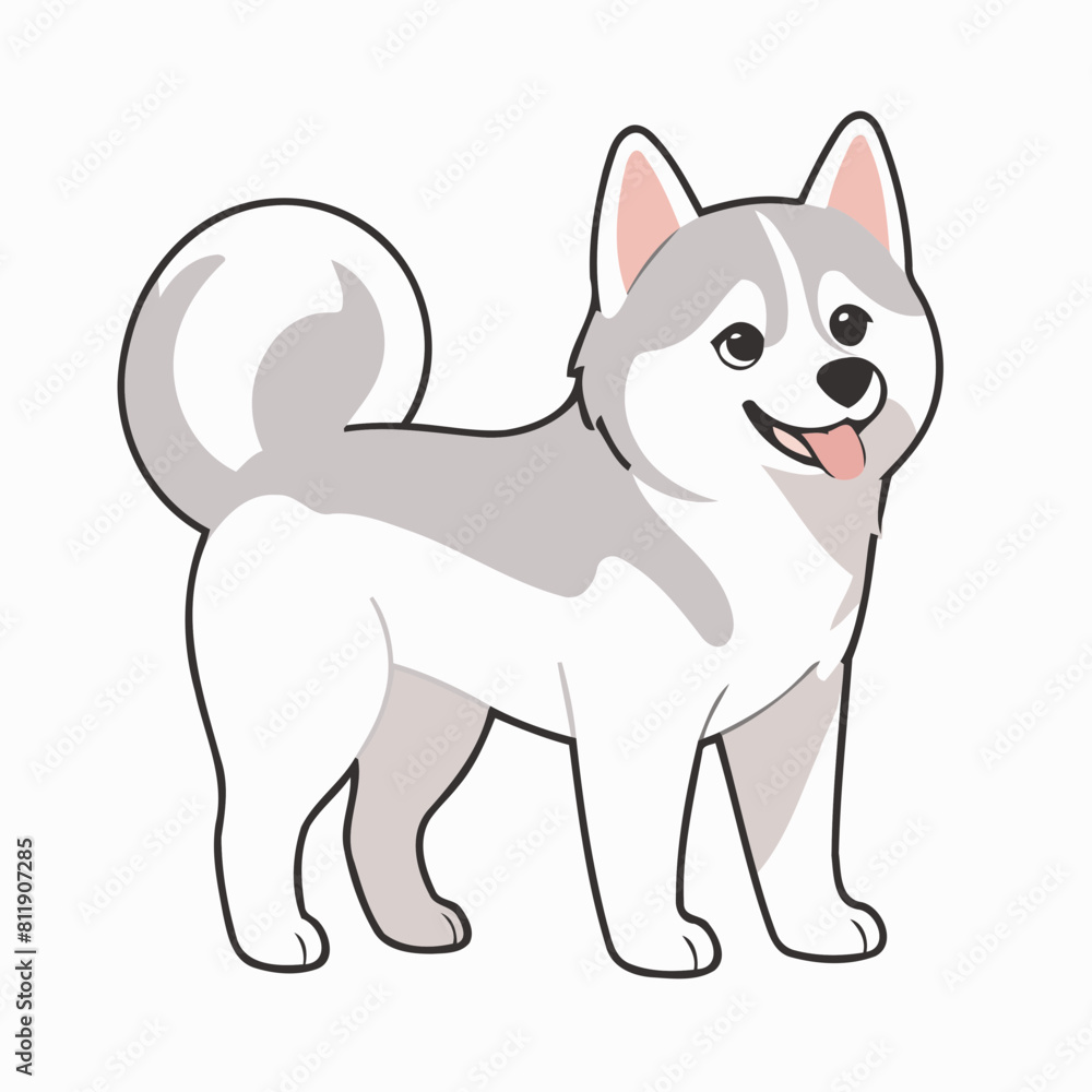 Fototapeta premium Vector illustration of an endearing Dog for kids' bedtime stories