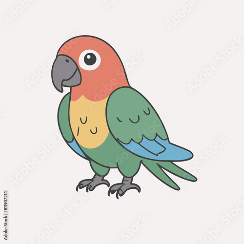 Vector illustration of a sweet Parrot for youngsters' imaginative journeys