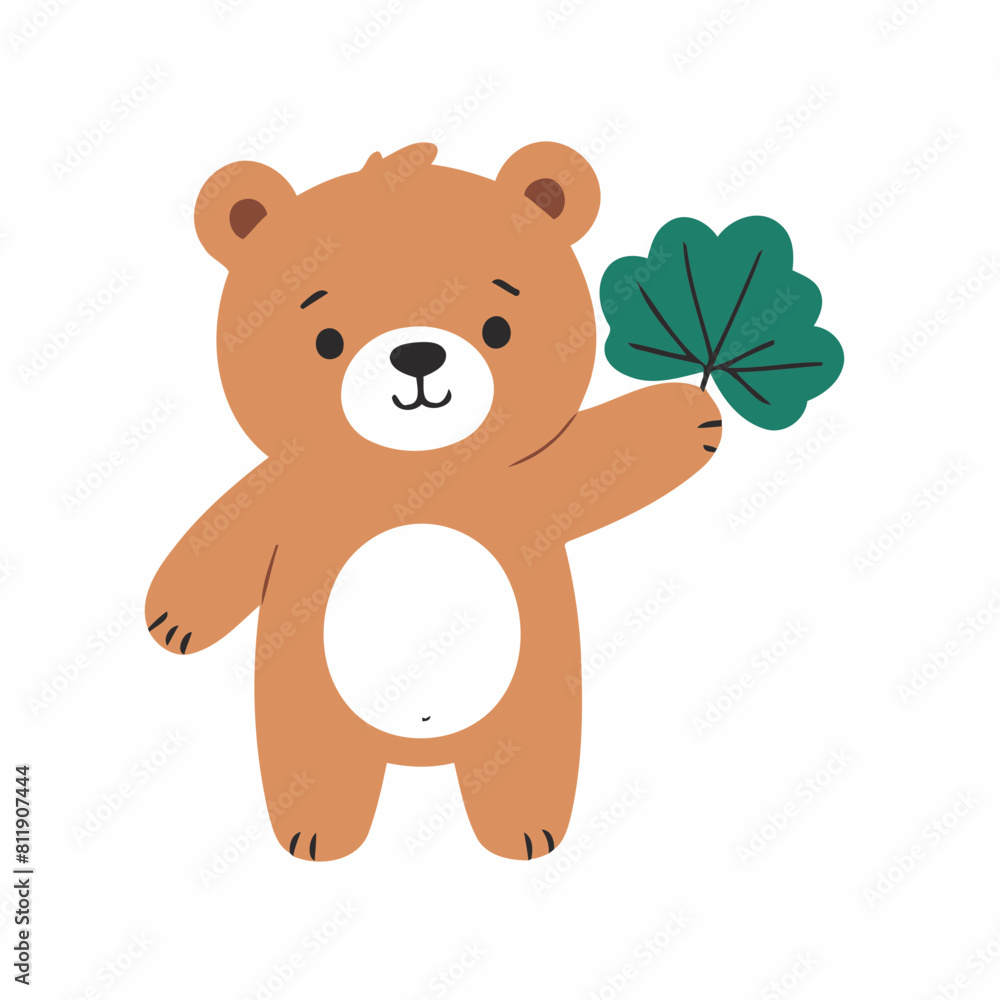 Obraz premium Vector illustration of a playful Bear for preschoolers' storytime