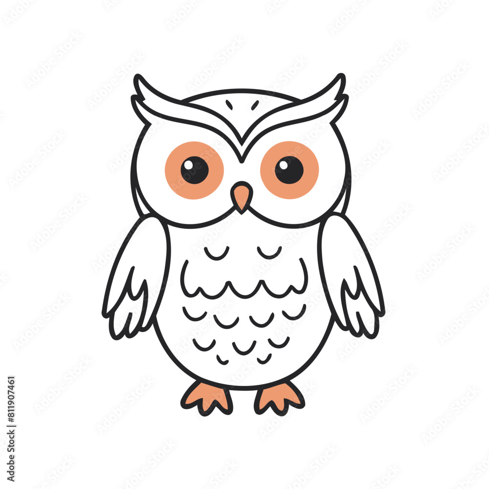 Vector illustration of a cute Owl for children book Vector illustration of a cute Owl for children book