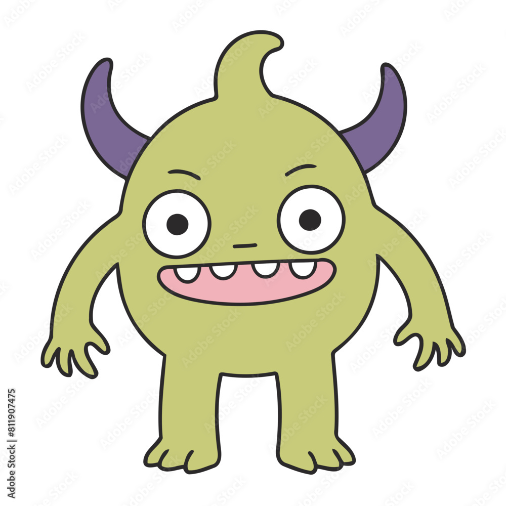 Fototapeta premium Cute Monster for young readers' picture book vector illustration