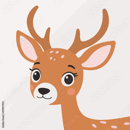 Cute Deer for toddlers  playful adventures vector illustration