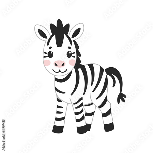 Cute Zebra for children vector illustration