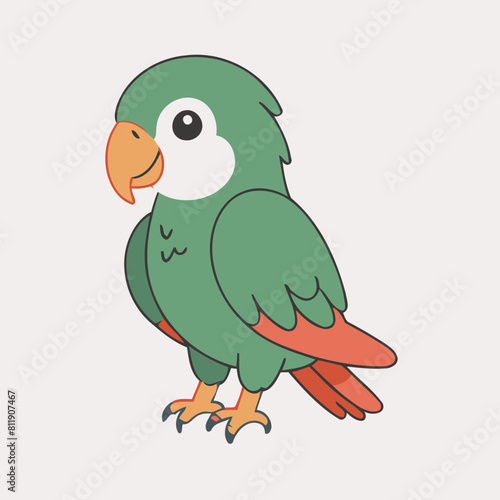 Vector illustration of a winsome Parrot for children s literature