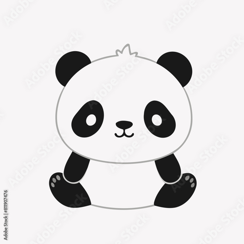 Cute vector illustration of a Panda for youngsters' picture books
