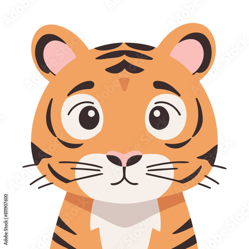 Vector illustration of a cute Tiger for toddlers books