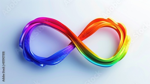 Celebrate Autistic Pride Day with a vibrant rainbow infinity symbol representing autism awareness in a colorful spectrum The rainbow gradient forms the shape of the infinity sign a powerful