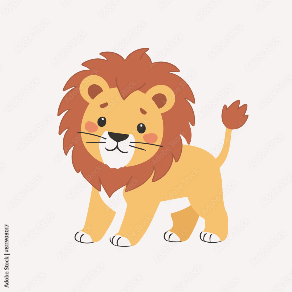 Cute vector illustration of a Lion for youngsters' imaginative stories Cute vector illustration of a Lion for youngsters' imaginative stories
