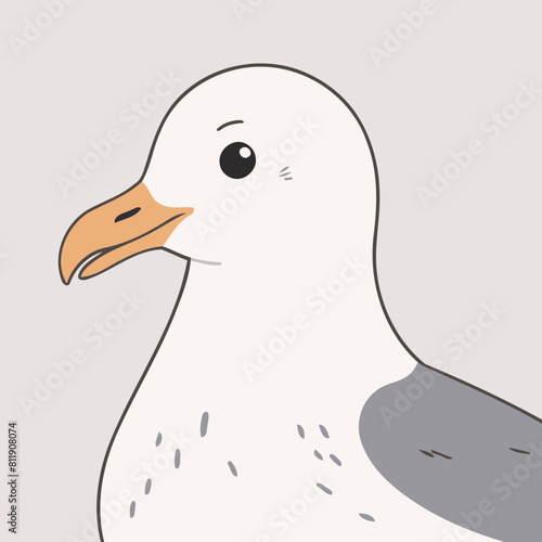 Cute vector illustration of a Seagull for youngsters' imaginative stories