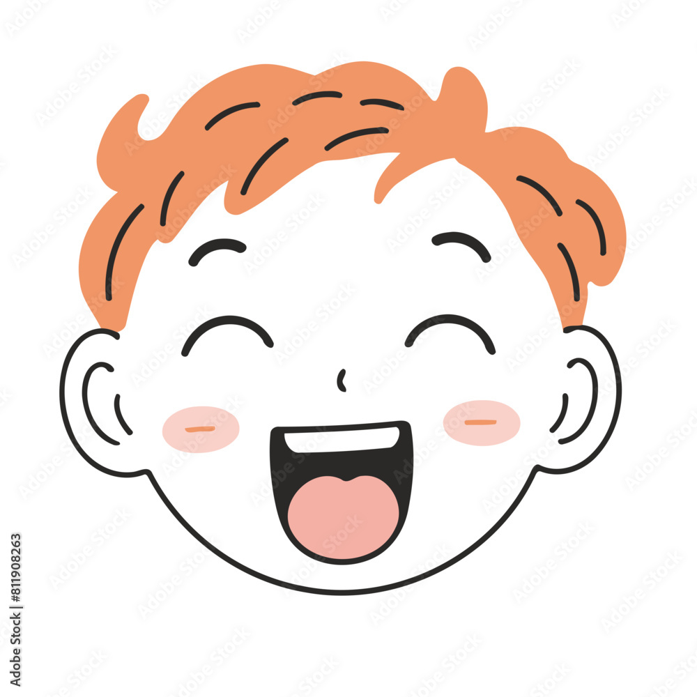 Cute vector illustration of a Face for toddlers story books Cute vector illustration of a Face for toddlers story books