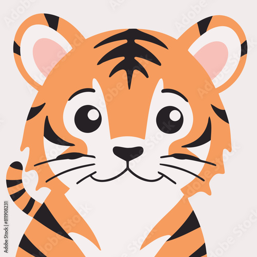 Vector illustration of a playful Tiger for preschoolers' storytime