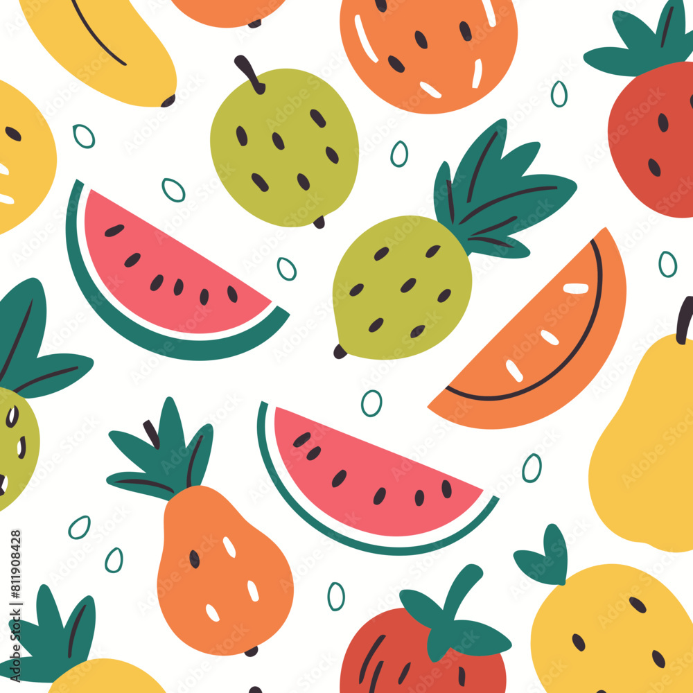 Cute vector illustration of a Fruits for kids Cute vector illustration of a Fruits for kids