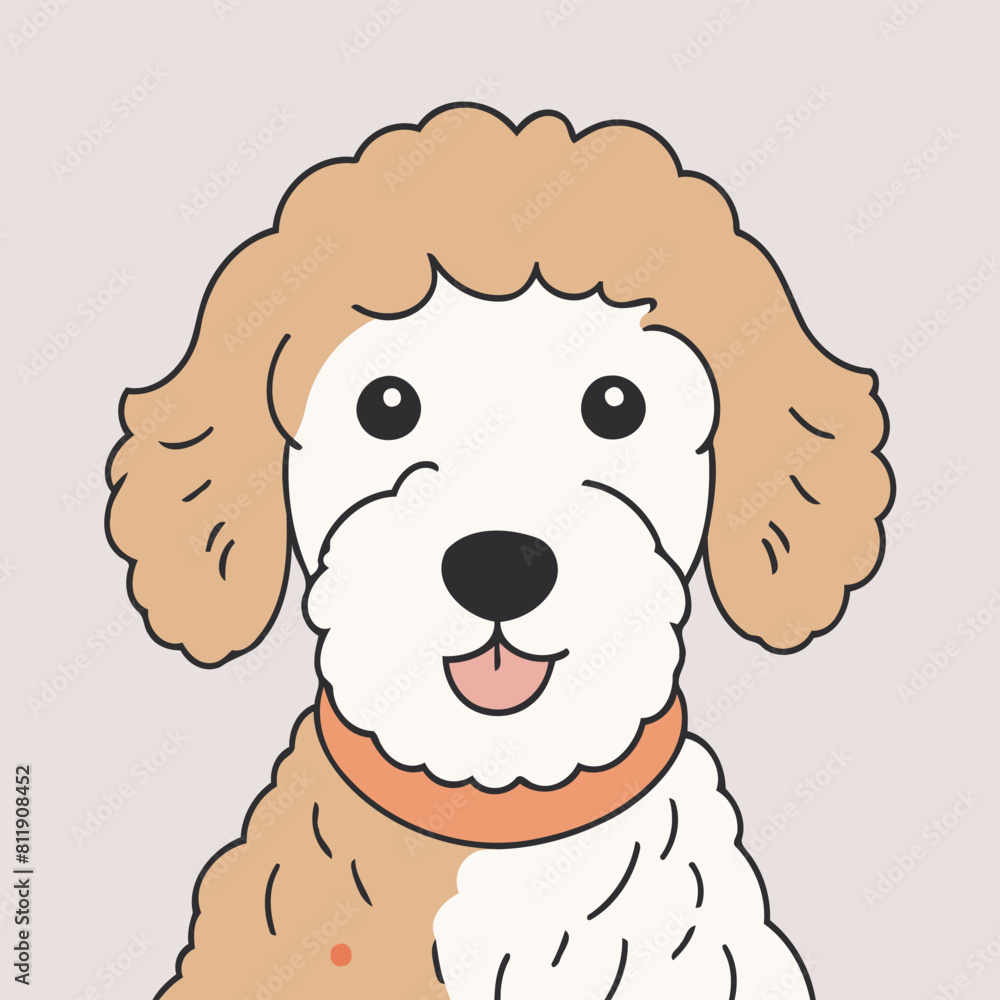 Vector illustration of a playful Goldendoodle for preschoolers' storytime Vector illustration of a playful Goldendoodle for preschoolers' storytime