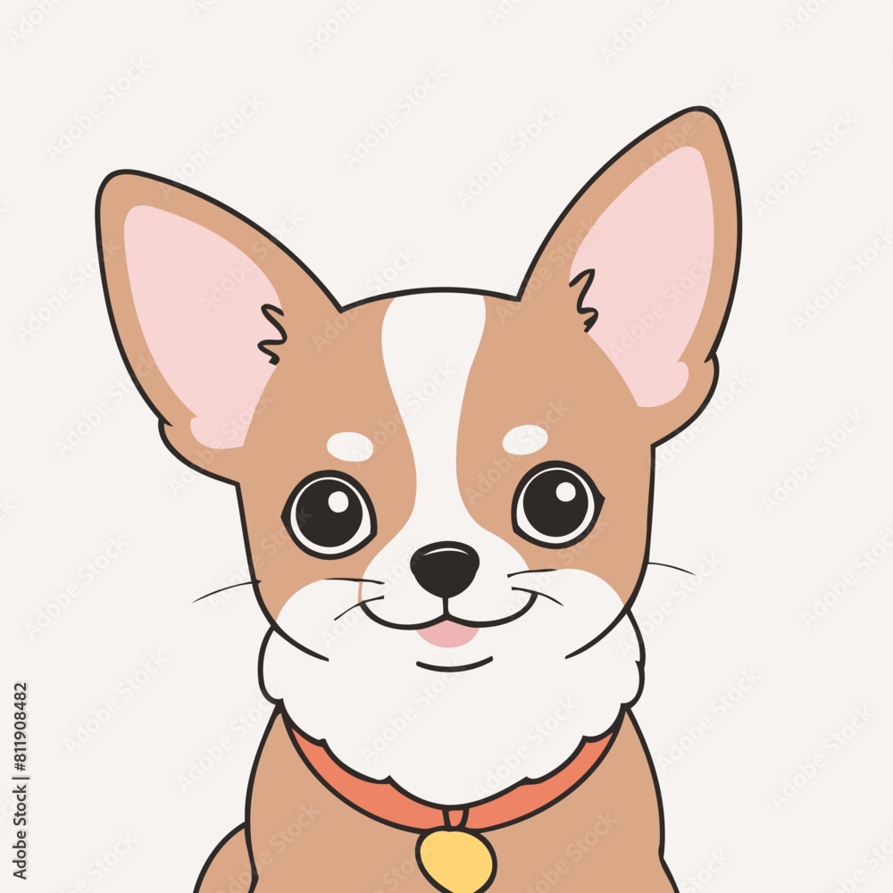 Cute vector illustration of a Chihuahua for toddlers' playful adventures Cute vector illustration of a Chihuahua for toddlers' playful adventures