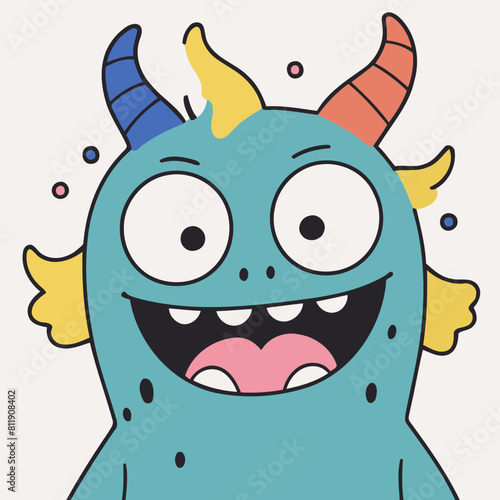 Vector illustration of a cute Monster for toddlers books