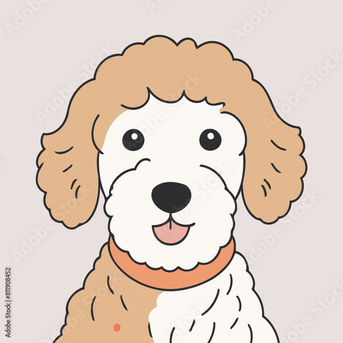 Vector illustration of a playful Goldendoodle for preschoolers' storytime