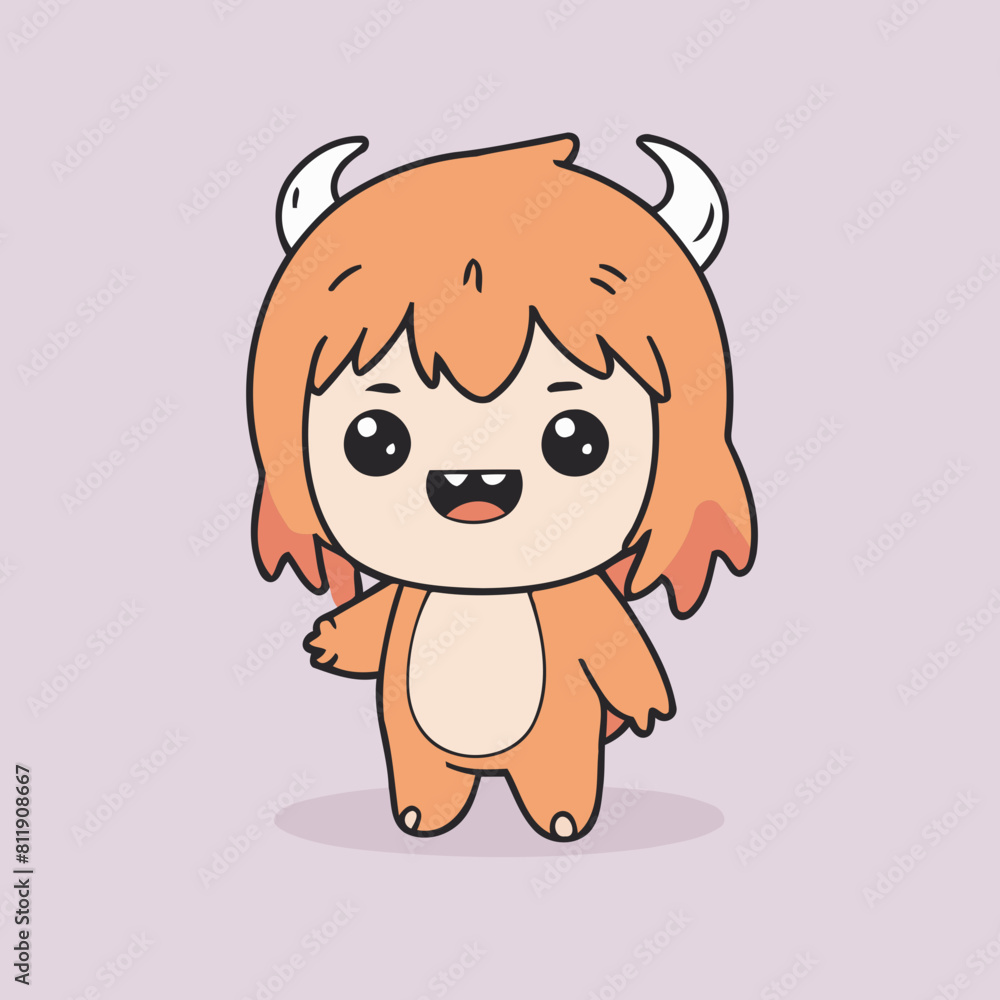 Vector illustration of a cute Monster for kids books Vector illustration of a cute Monster for kids books