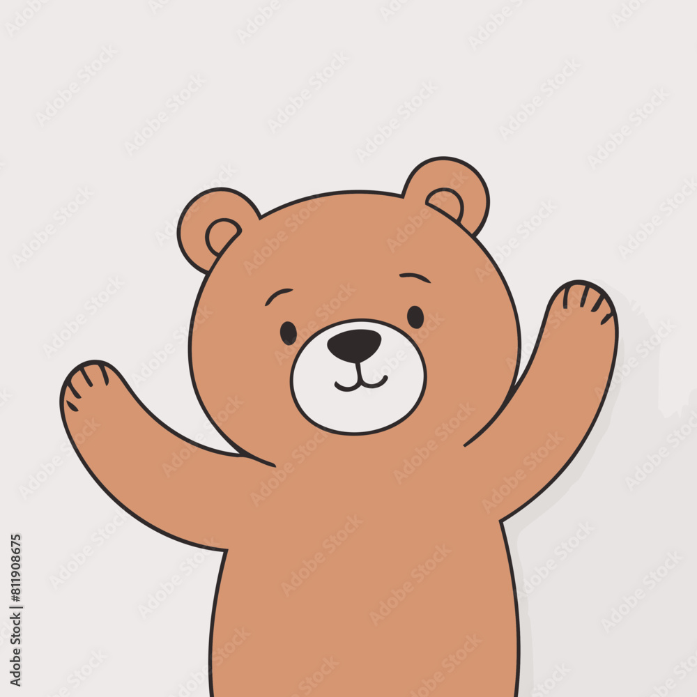 Obraz premium Cute Bear vector illustration for little ones' bedtime routines