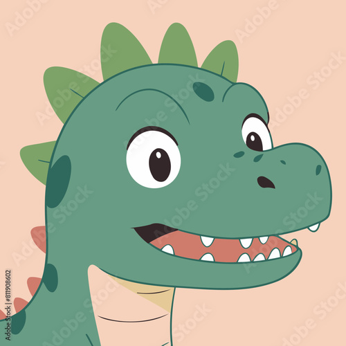 Vector illustration of a sweet Dino for youngsters' imaginative journeys