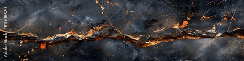 Dramatic and Elegant Marble Texture Background with Captivating Golden Veins and Intricate Patterns