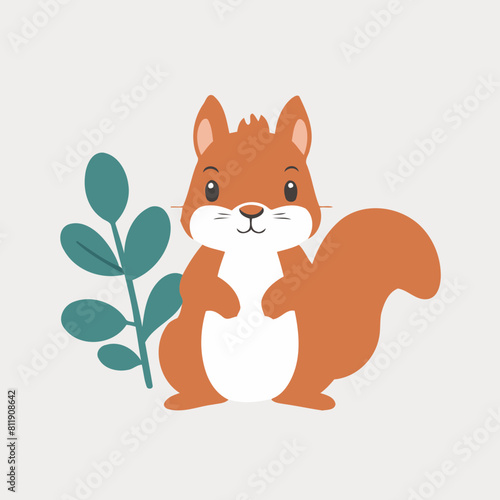 Vector illustration of a sweet Squirrel for youngsters' imaginative journeys