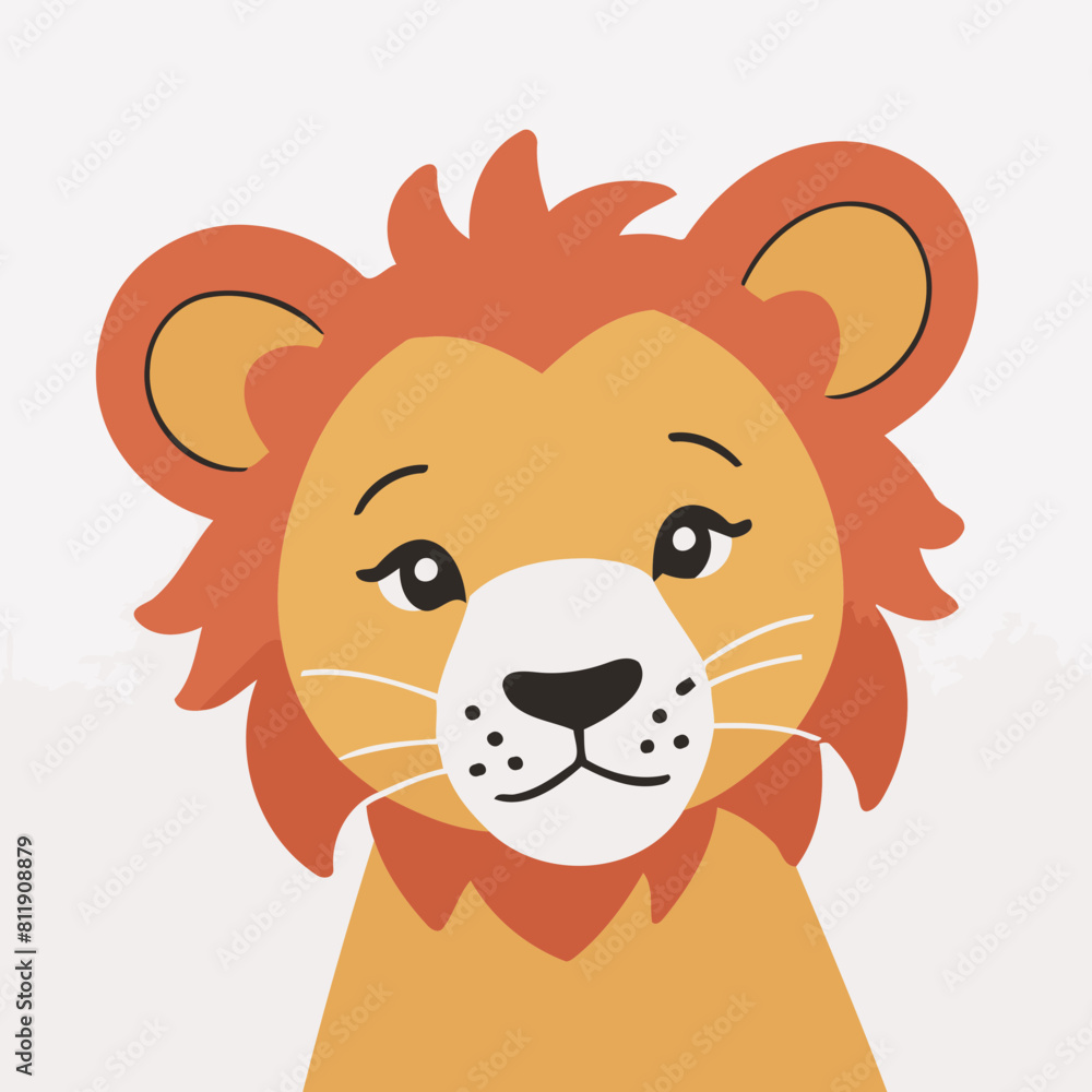 Obraz premium Cute vector illustration of a Lion for youngsters' imaginative stories