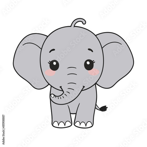 Vector illustration of a cute Elephant for children story book