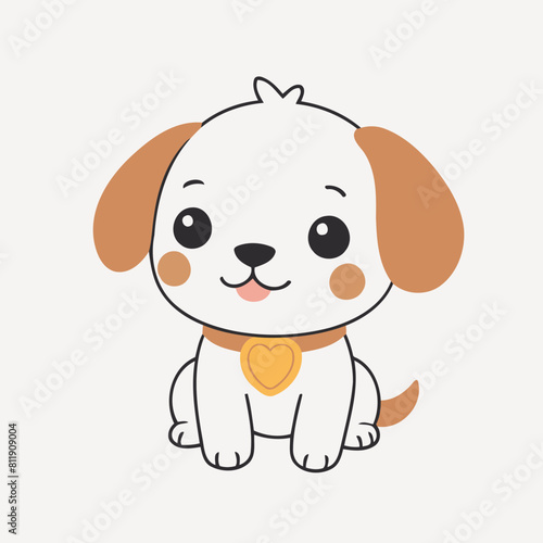 Cute Dog for preschoolers  storybook vector illustration