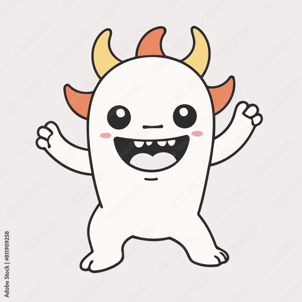 Cute vector illustration of a Monster for toddlers story books Cute vector illustration of a Monster for toddlers story books