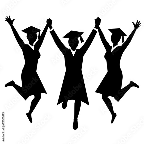 Graduated at university Silhouette high achievement vector silhouette