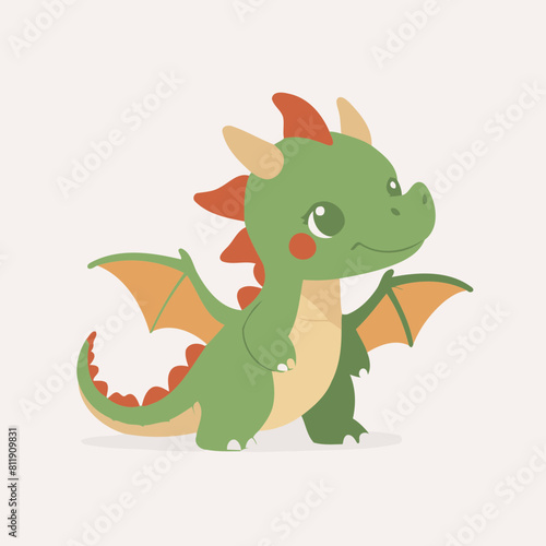 Cute Dragon for young readers' picture book vector illustration © meastudios